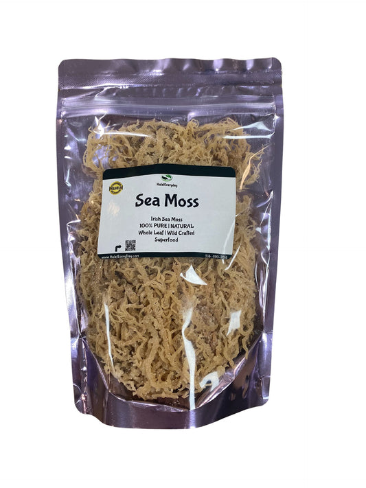 HalalEveryDay | Wildcrafted Irish Sea Moss | 100% Pure All Natural | Vitamin & Mineral Rich | No Preservatives | Golden | 4 oz