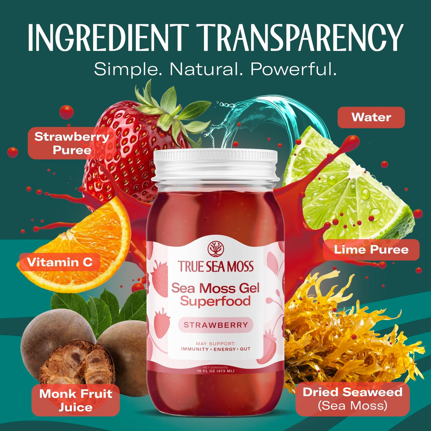 Sea Moss Gel & Liquid Drops Bundle – Wildcrafted Strawberry Seamoss with Burdock Root, Black Cumin & Spirulina – Fast-Absorbing, Nutrient-Dense Superfood – Vegan, Made in USA